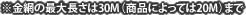 金網の最大長さは30M（商品によっては20M）まで